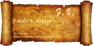 Fabók Viktor névjegykártya